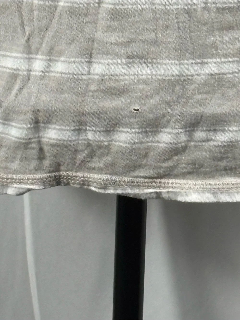 Michael Stars Scoop Neck Striped Tee - Light Gray & White